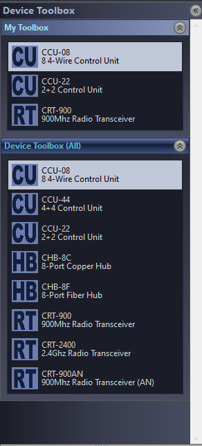 CrewWare Device Toolbox Panel